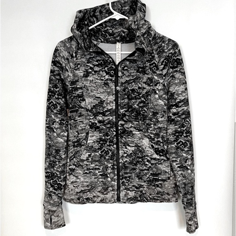Lululemon Scuba Hoodie Masked Lace Starlight Black Size 8
